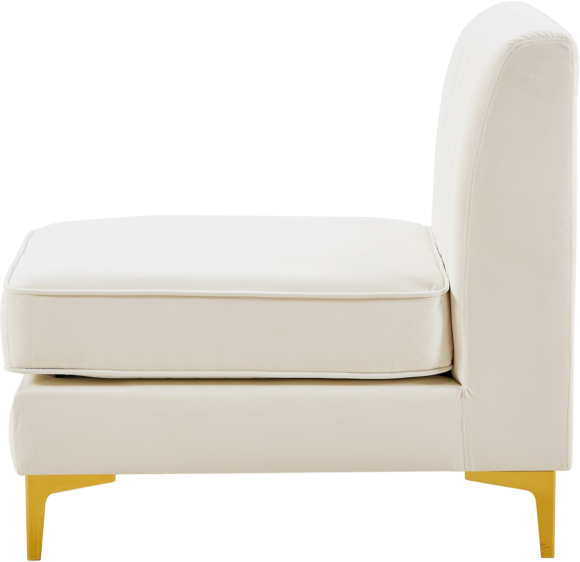 Alina Velvet Modular Armless Chair