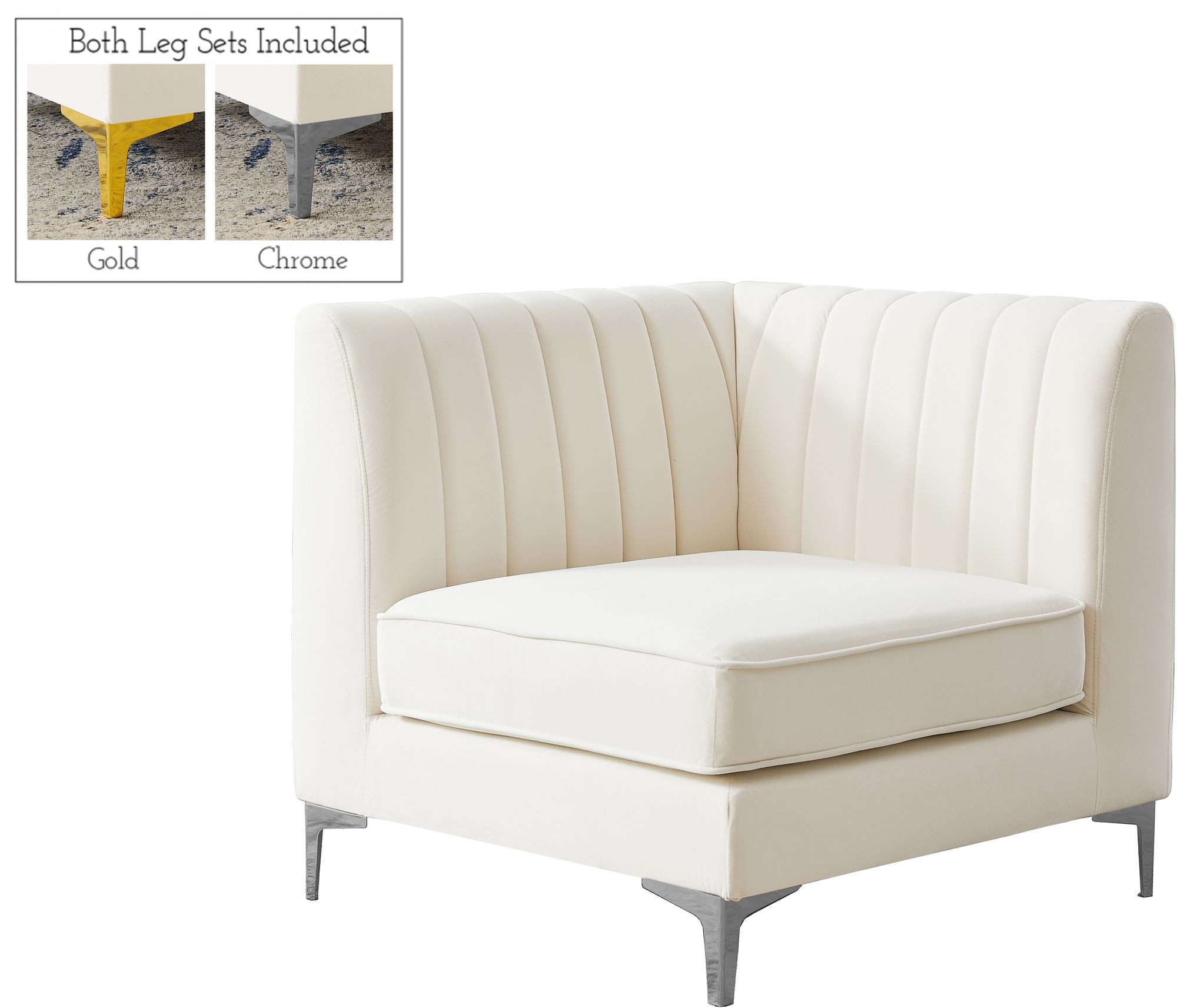 Alina Velvet Modular Corner Chair