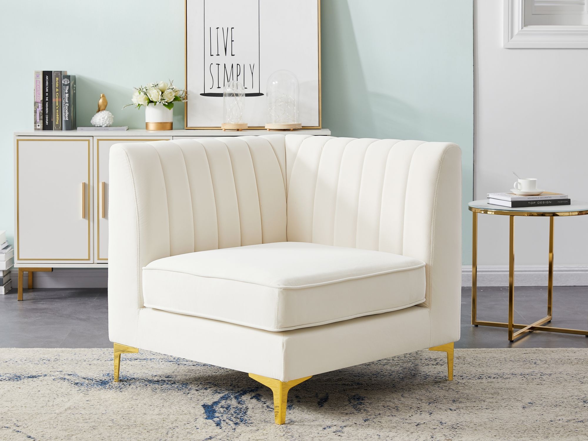 Alina Velvet Modular Corner Chair