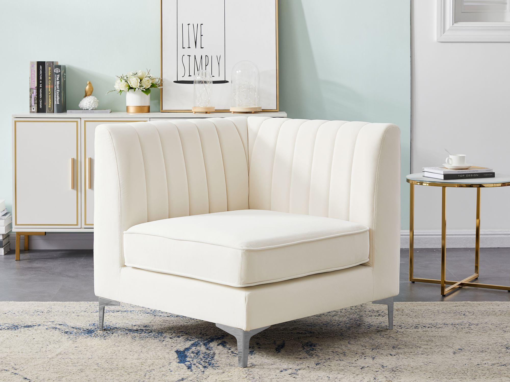 Alina Velvet Modular Corner Chair