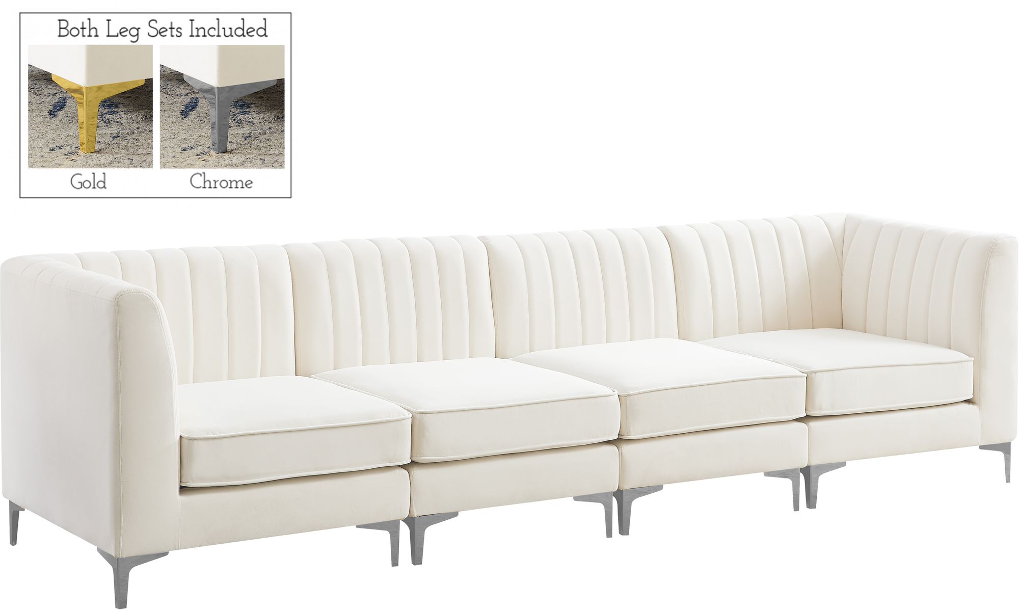 Alina 119" Velvet Modular Sofa