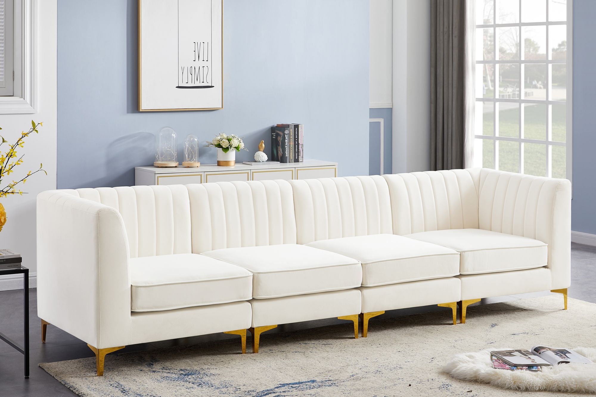 Alina 119" Velvet Modular Sofa