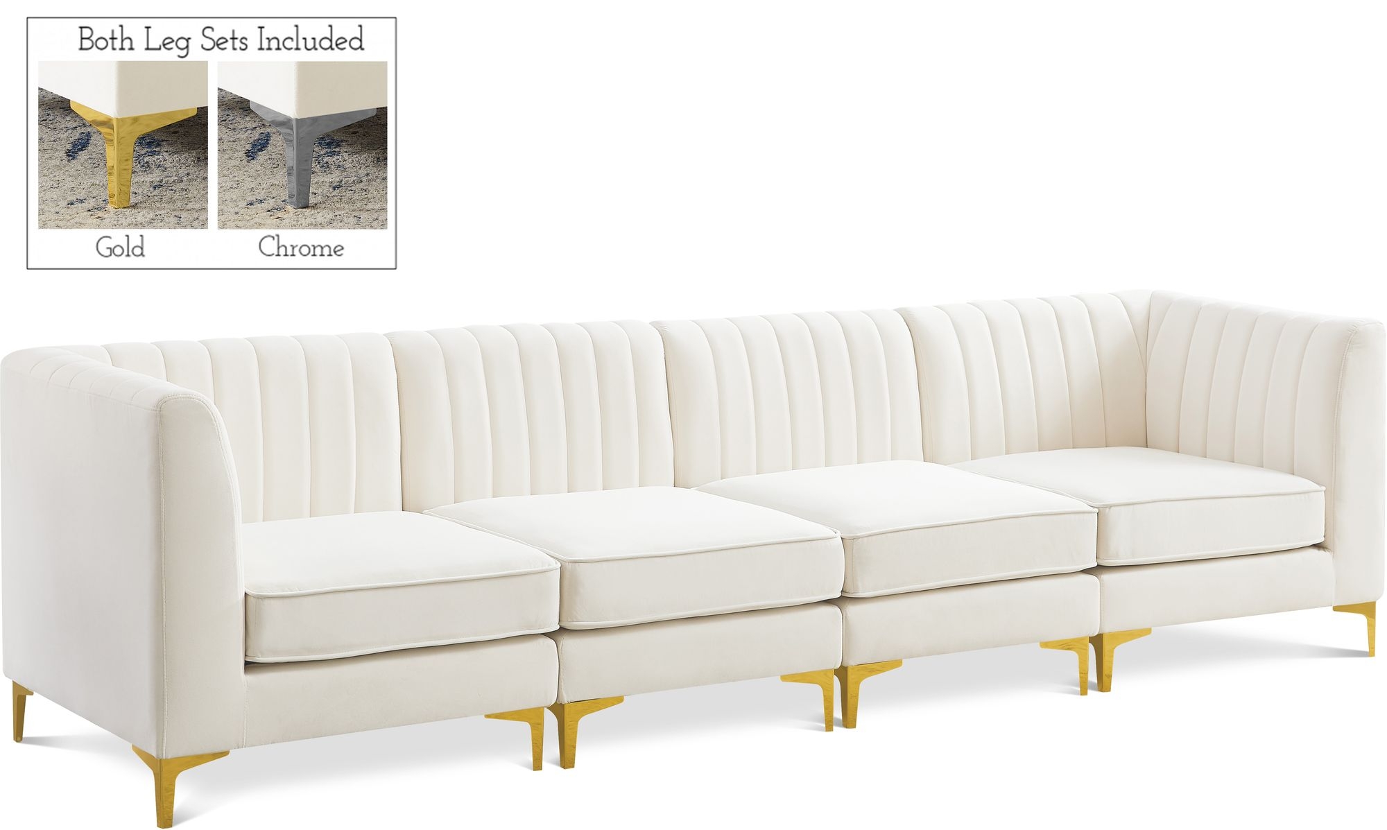 Alina 119" Velvet Modular Sofa
