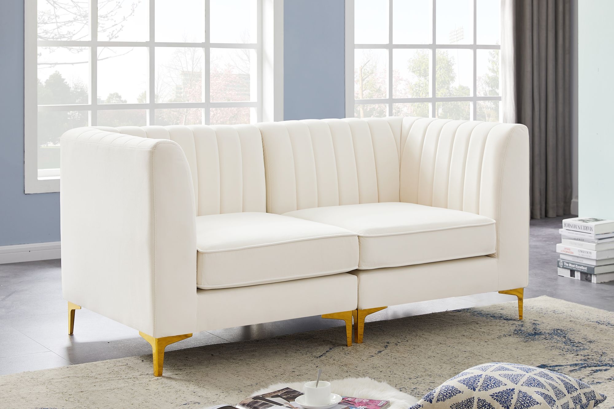 Alina 67" Velvet Modular Sofa