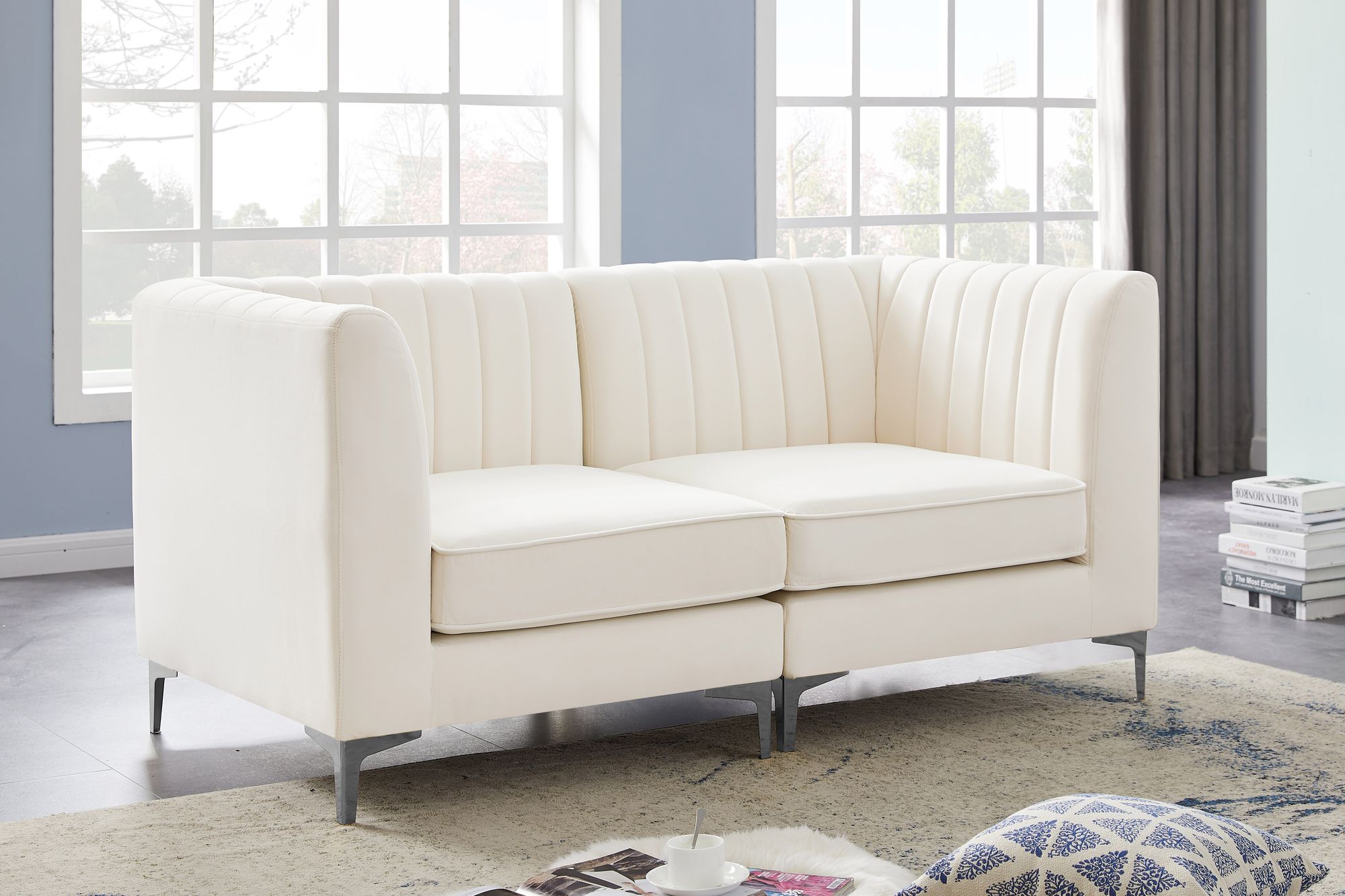 Alina 67" Velvet Modular Sofa