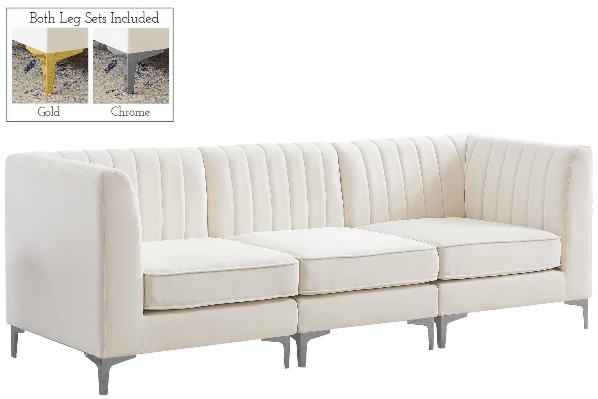 Alina 93" Velvet Modular Sofa