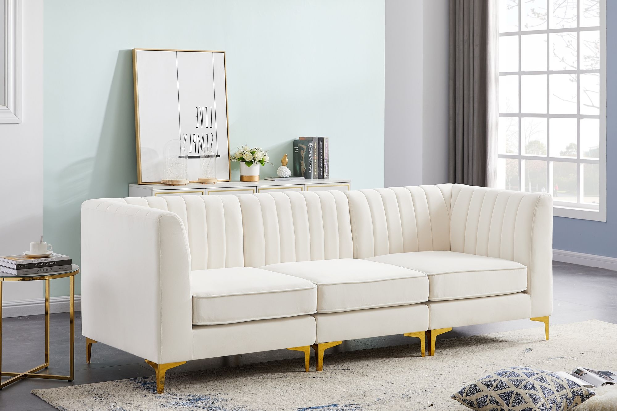 Alina 93" Velvet Modular Sofa