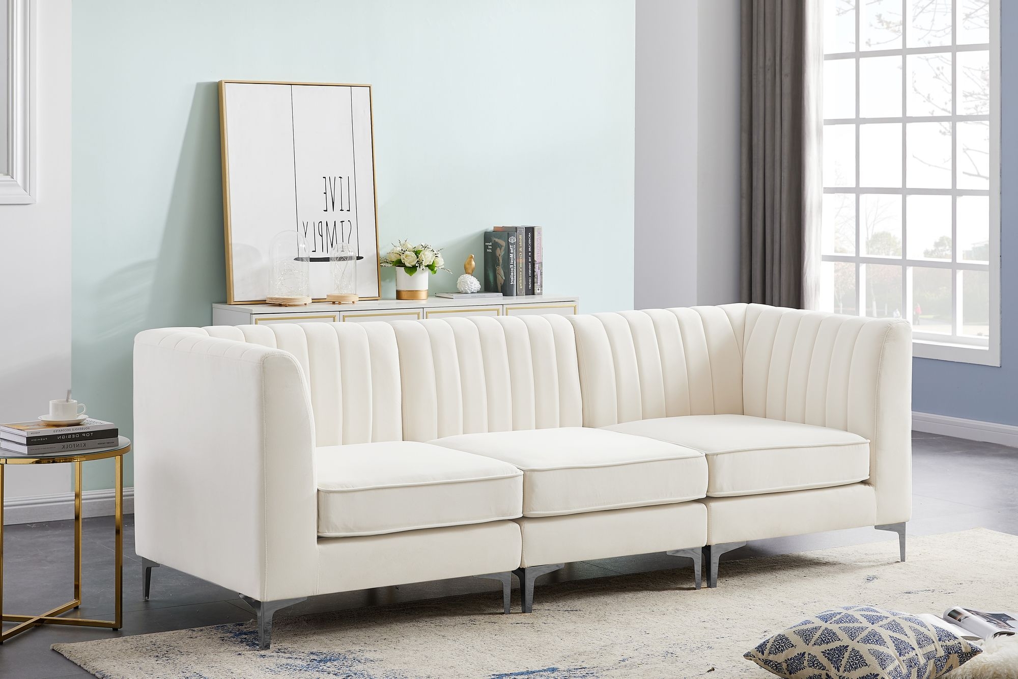 Alina 93" Velvet Modular Sofa