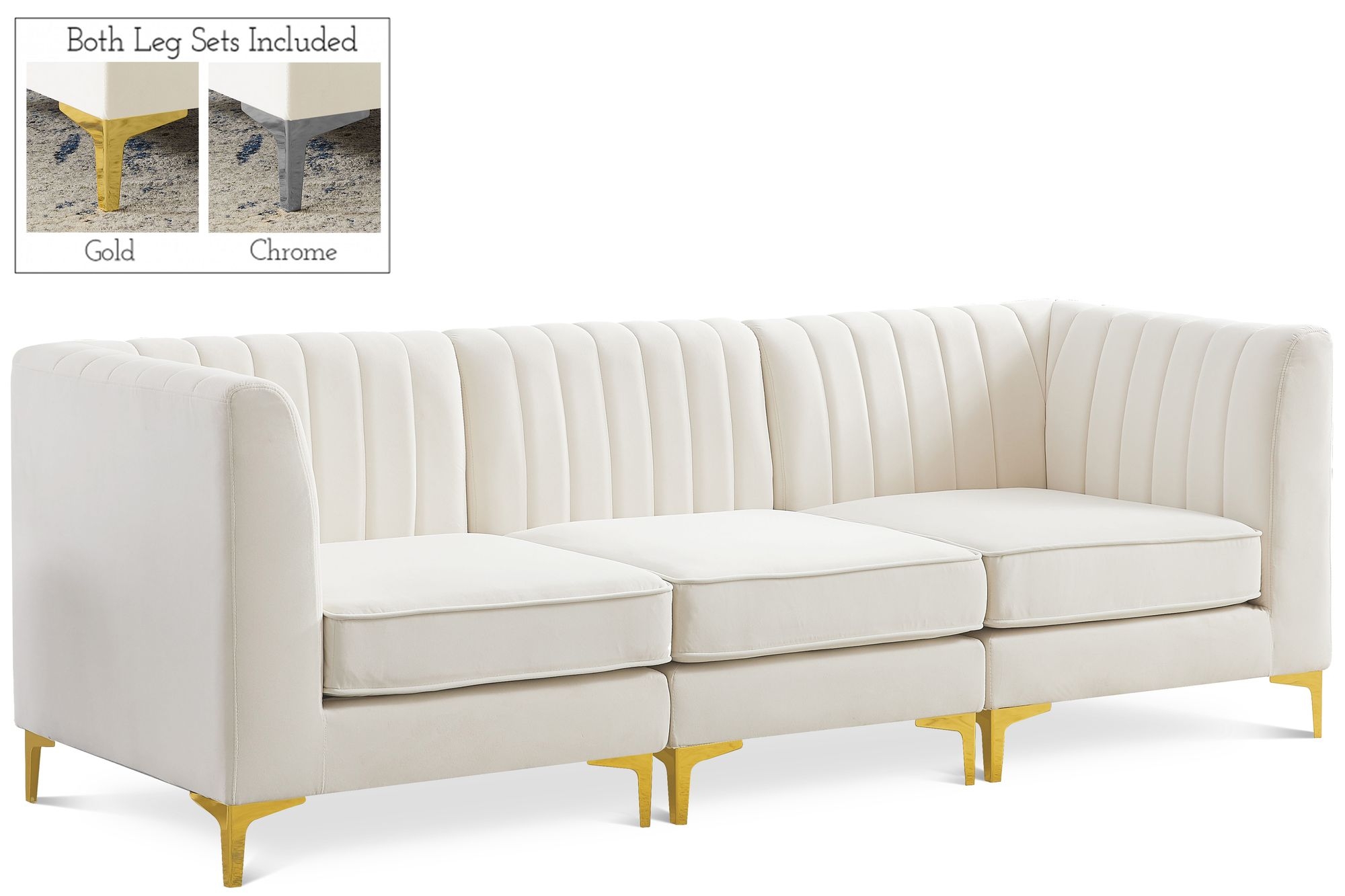 Alina 93" Velvet Modular Sofa