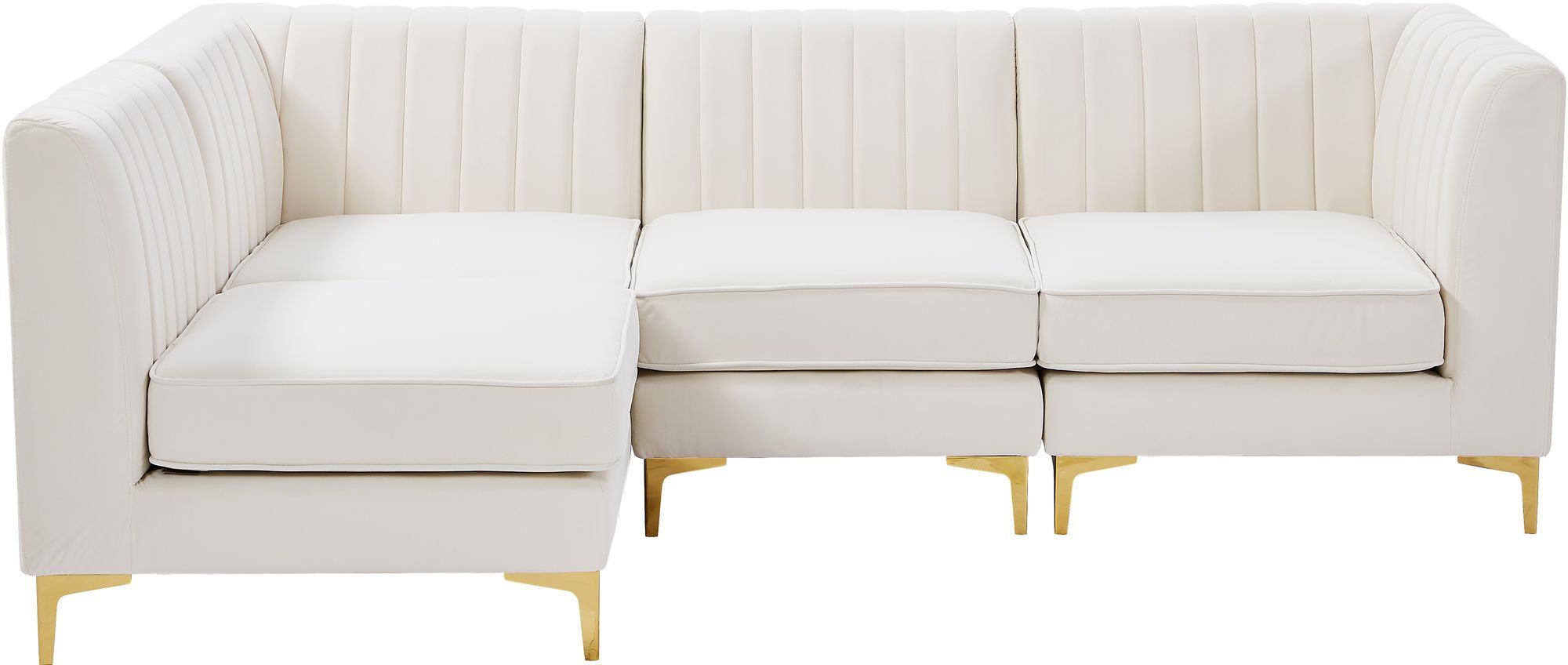 Alina 93" 4-Piece Velvet Modular Sectional