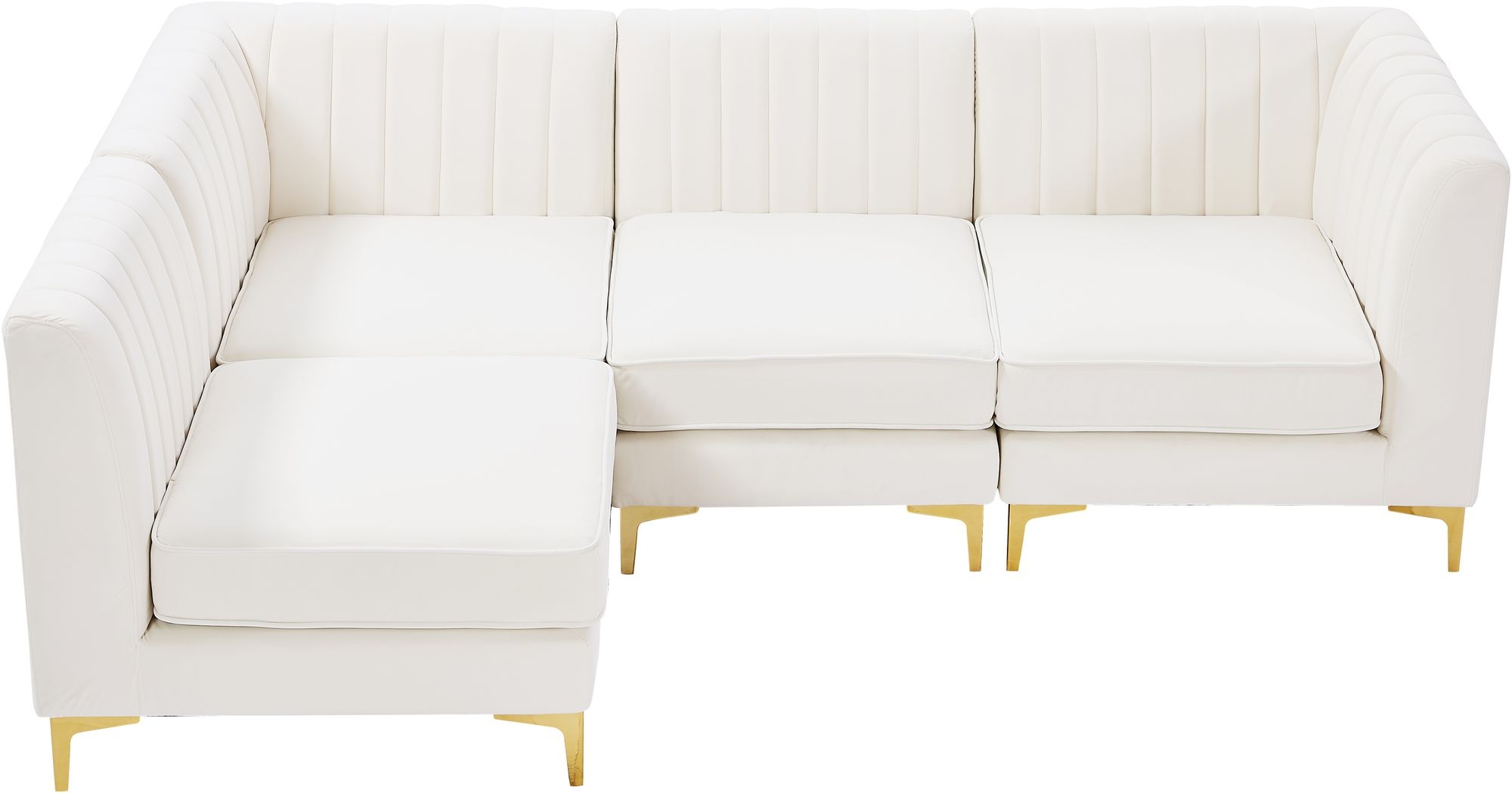 Alina 93" 4-Piece Velvet Modular Sectional