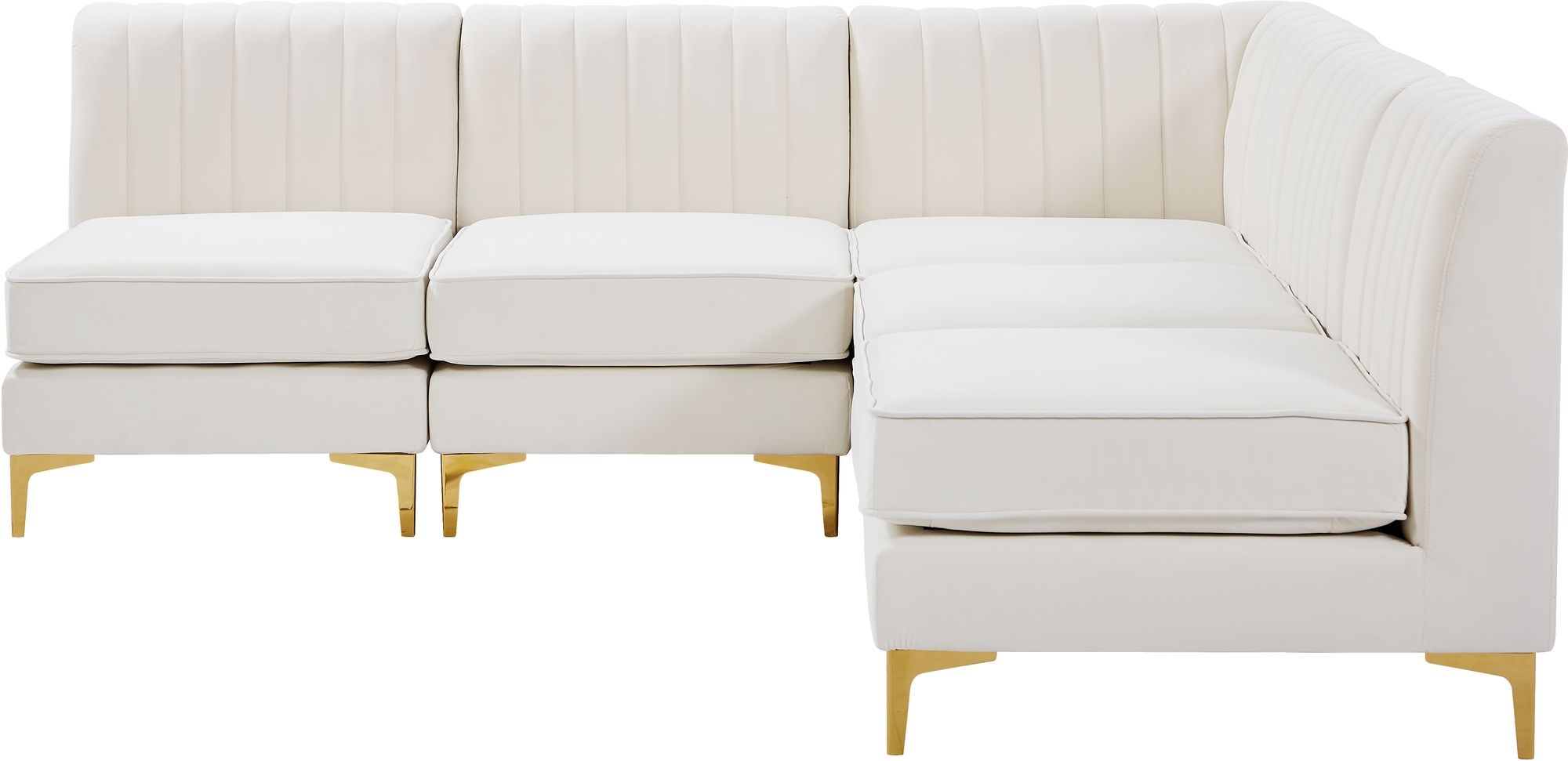 Alina 85.5" 5-Piece Velvet Modular Sectional