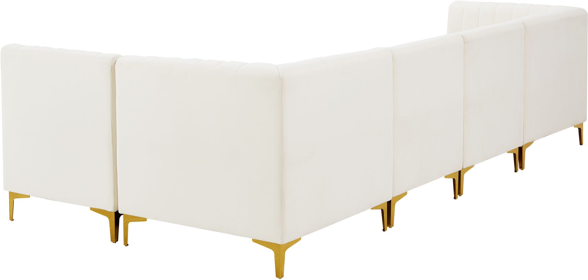 Alina 119" 5-Piece Velvet Modular Sectional