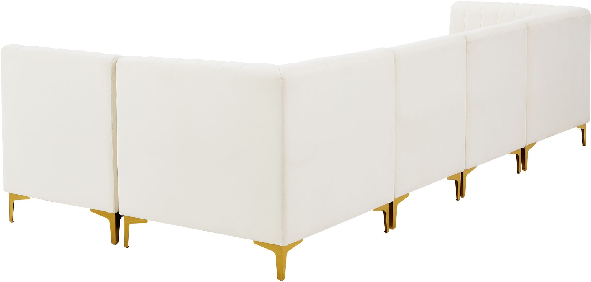 Alina 119" 5-Piece Velvet Modular Sectional