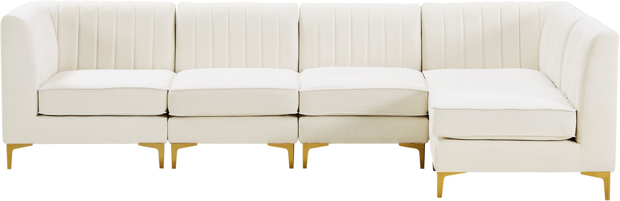 Alina 119" 5-Piece Velvet Modular Sectional