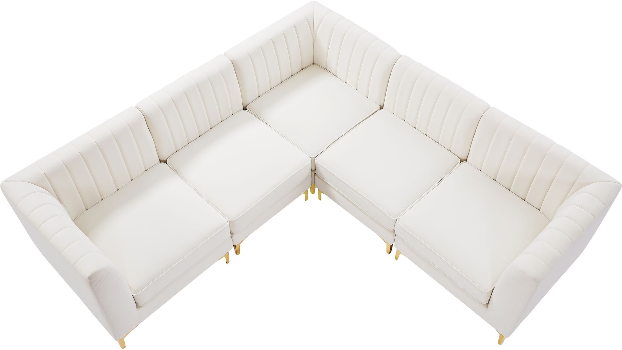 Alina 93" 5-Piece Velvet Modular Sectional