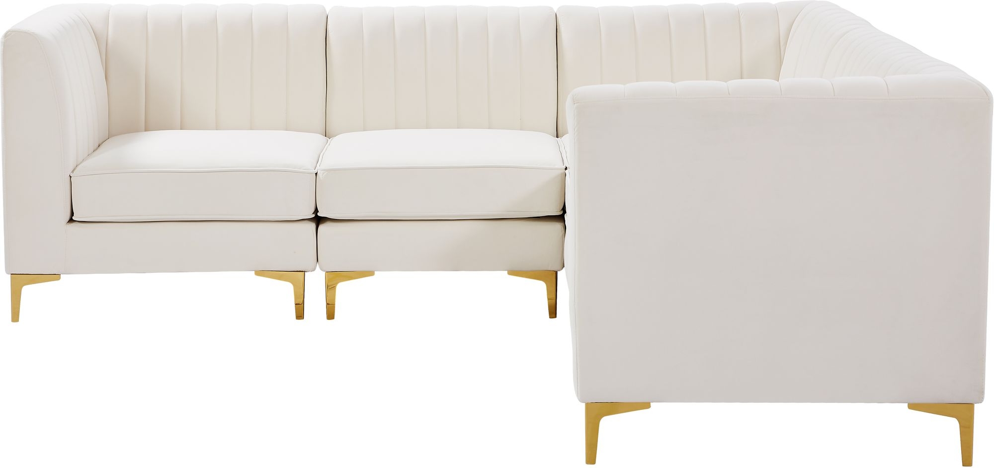 Alina 93" 5-Piece Velvet Modular Sectional