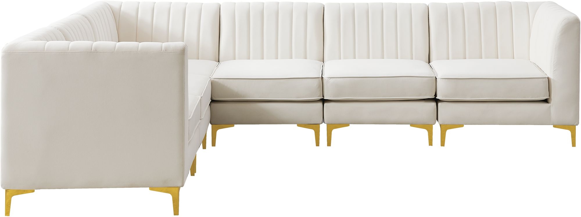 Alina 119" 6-Piece Velvet Modular Sectional