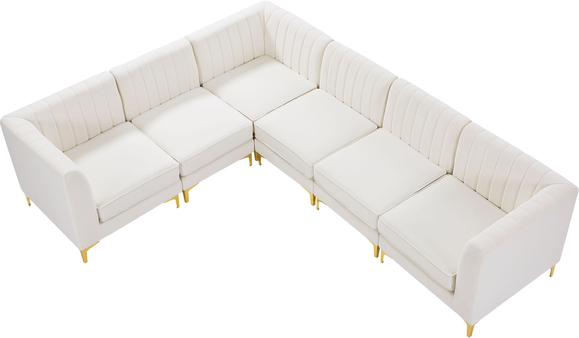 Alina 119" 6-Piece Velvet Modular Sectional