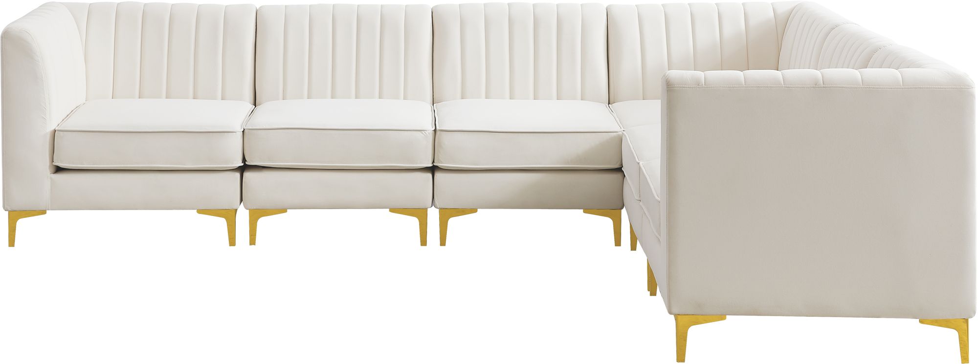 Alina 119" 6-Piece Velvet Modular Sectional