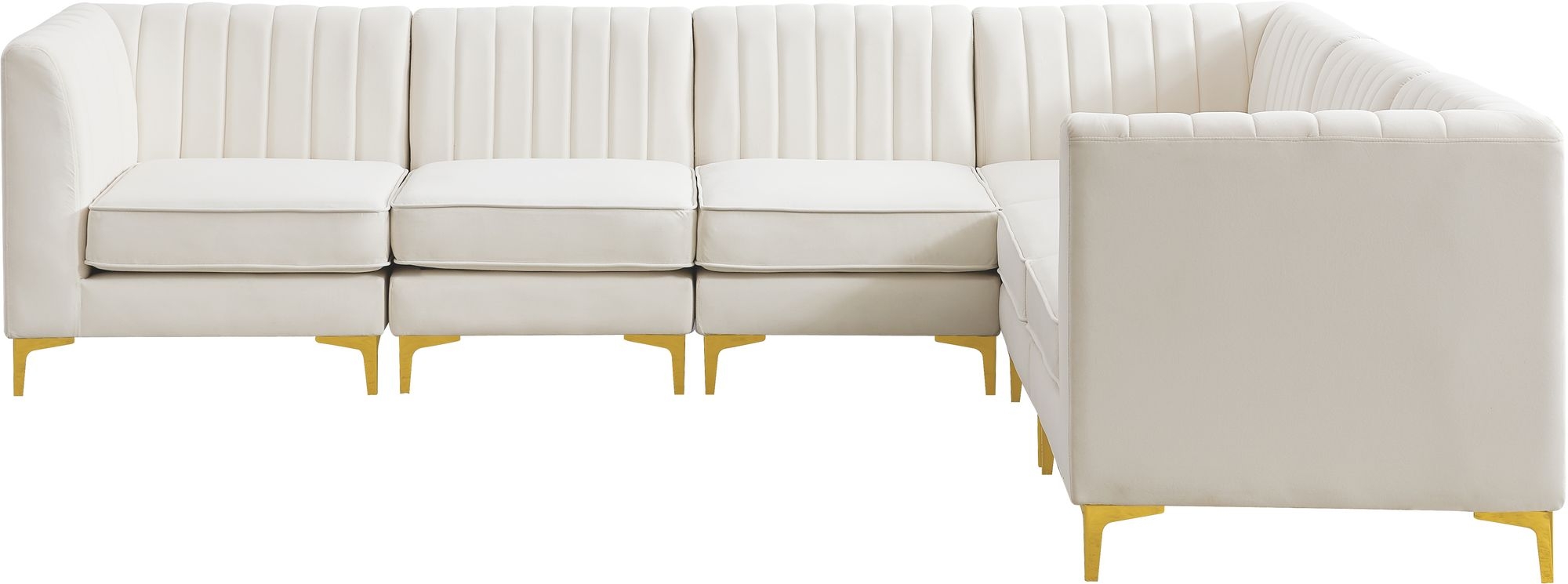 Alina 119" 6-Piece Velvet Modular Sectional
