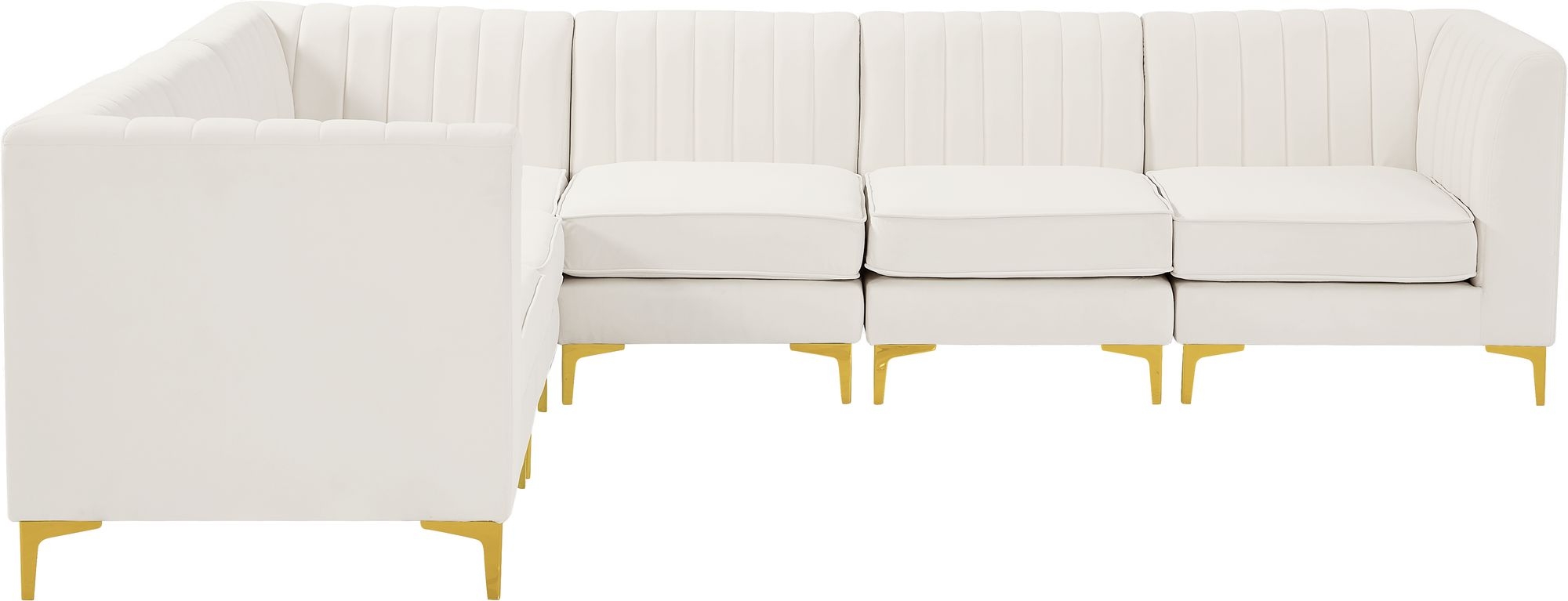Alina 119" 6-Piece Velvet Modular Sectional