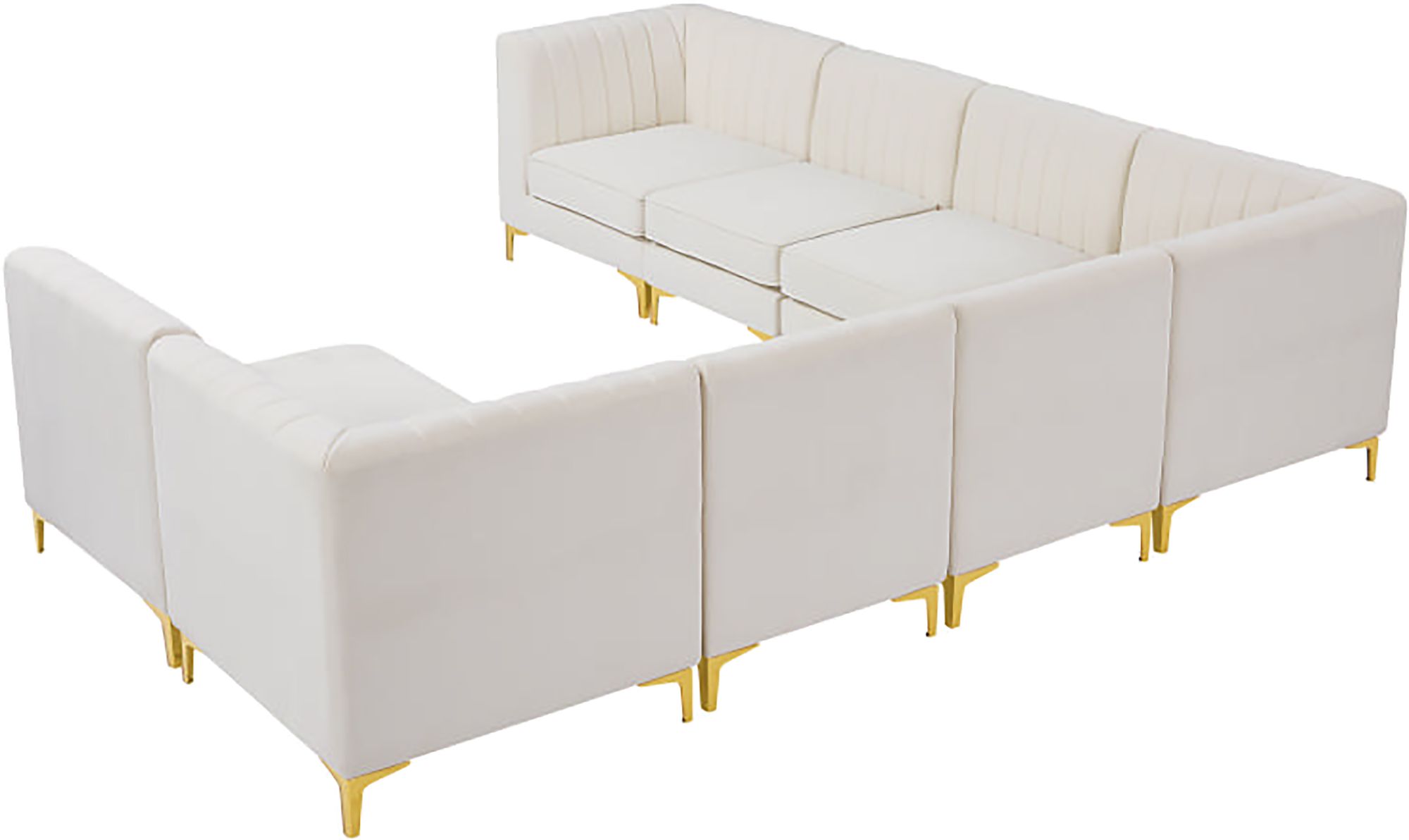 Alina 119" x 119" 8-Piece Velvet Modular Sectional