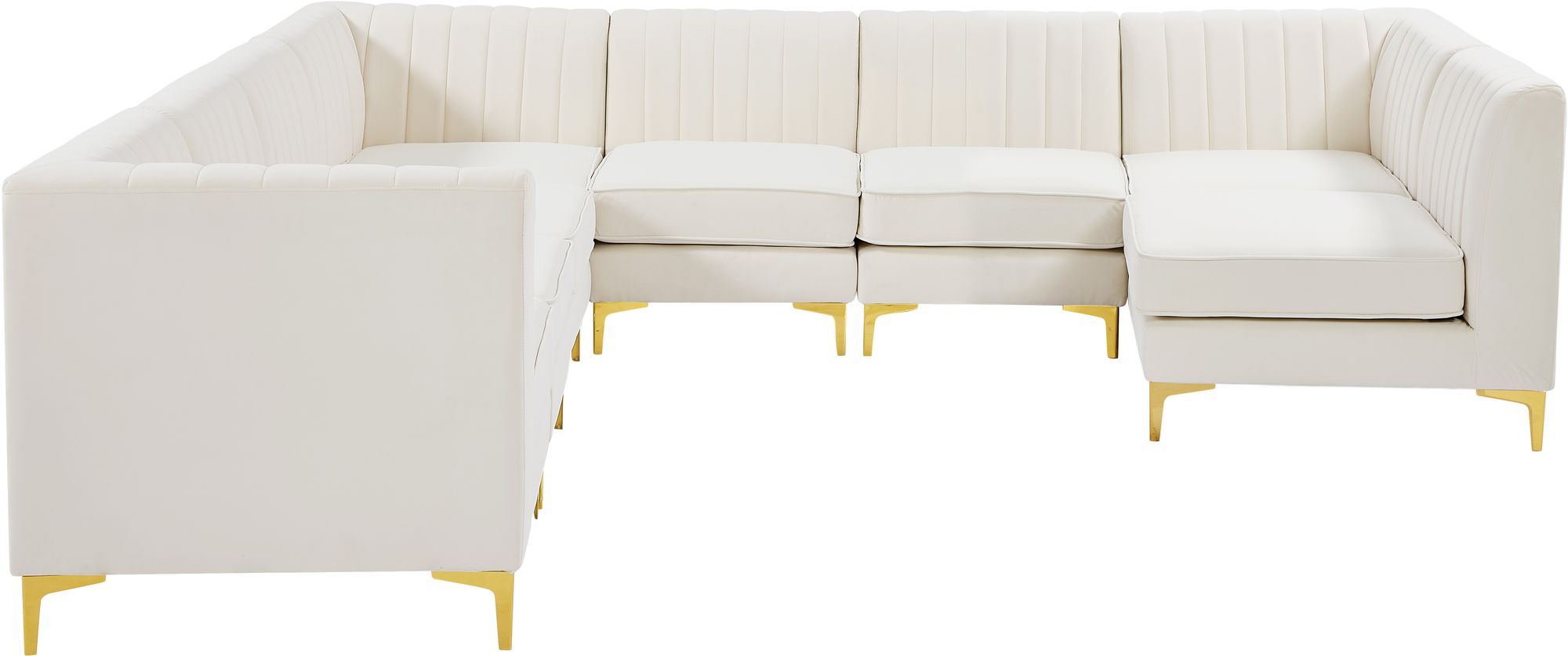 Alina 119" x 119" 8-Piece Velvet Modular Sectional