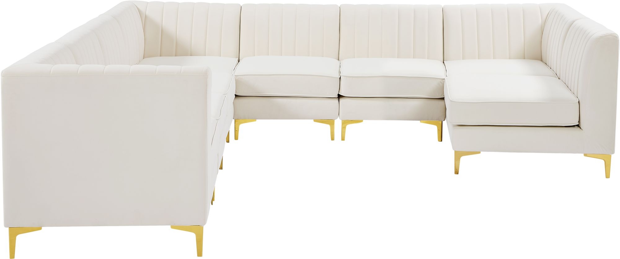 Alina 119" x 119" 8-Piece Velvet Modular Sectional