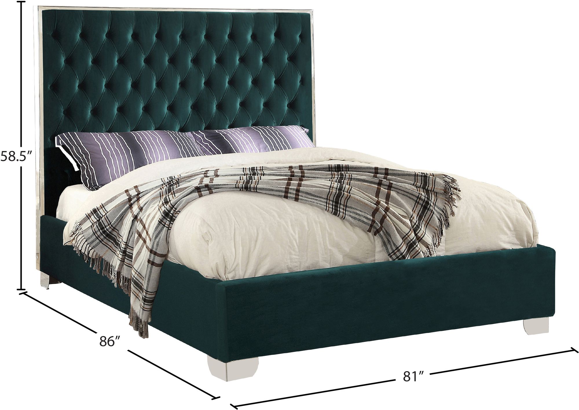 Lexi Velvet King Size Bed