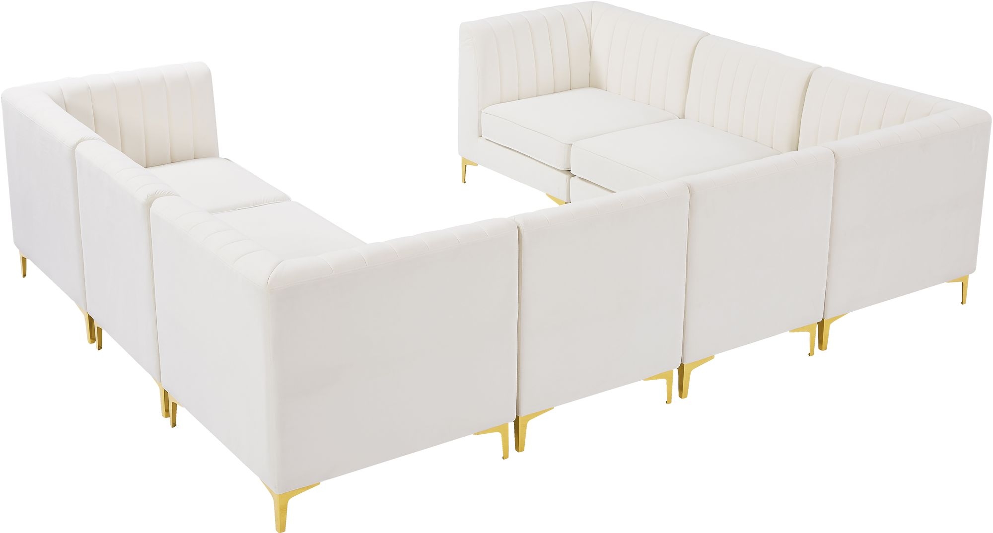 Alina 119" x 93" 8-Piece Velvet Modular Sectional