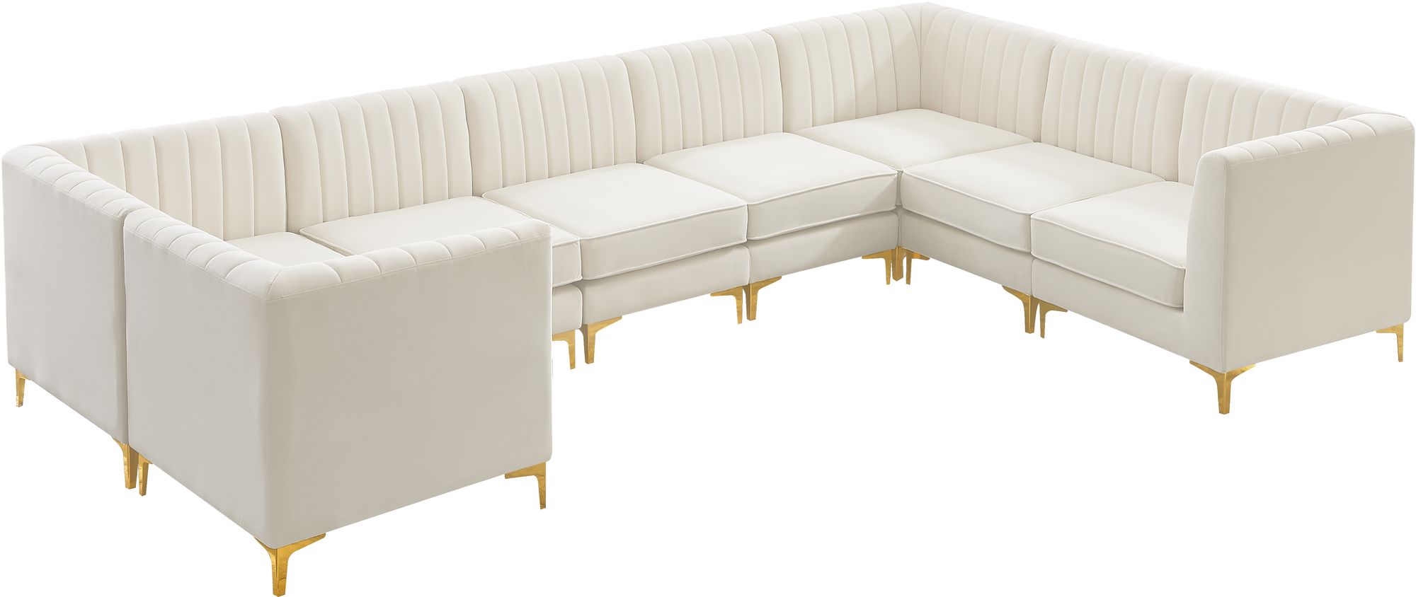 Alina 145" x 93" 8-Piece Velvet Modular Sectional