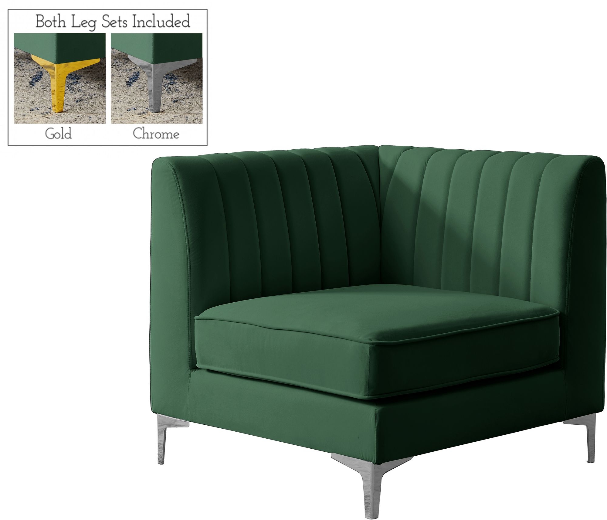 Alina Velvet Modular Corner Chair