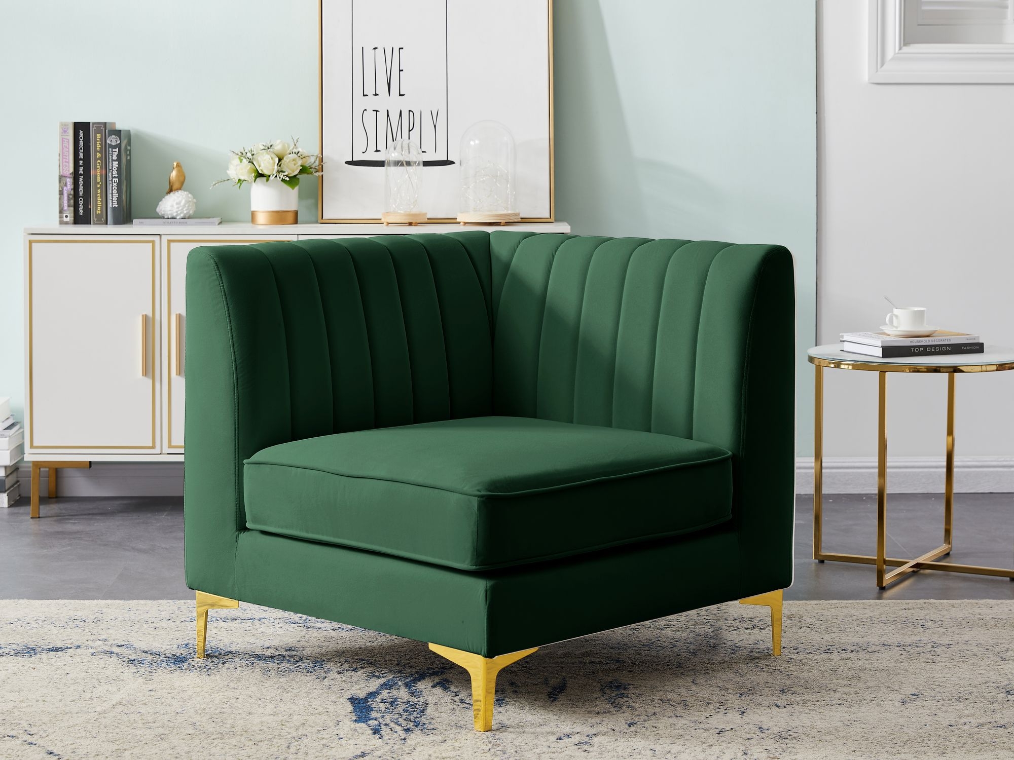 Alina Velvet Modular Corner Chair