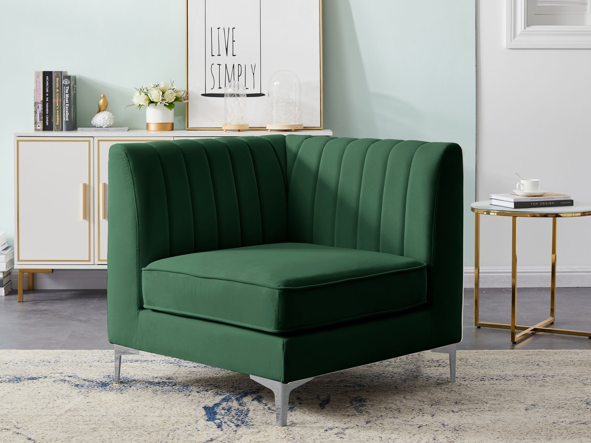 Alina Velvet Modular Corner Chair