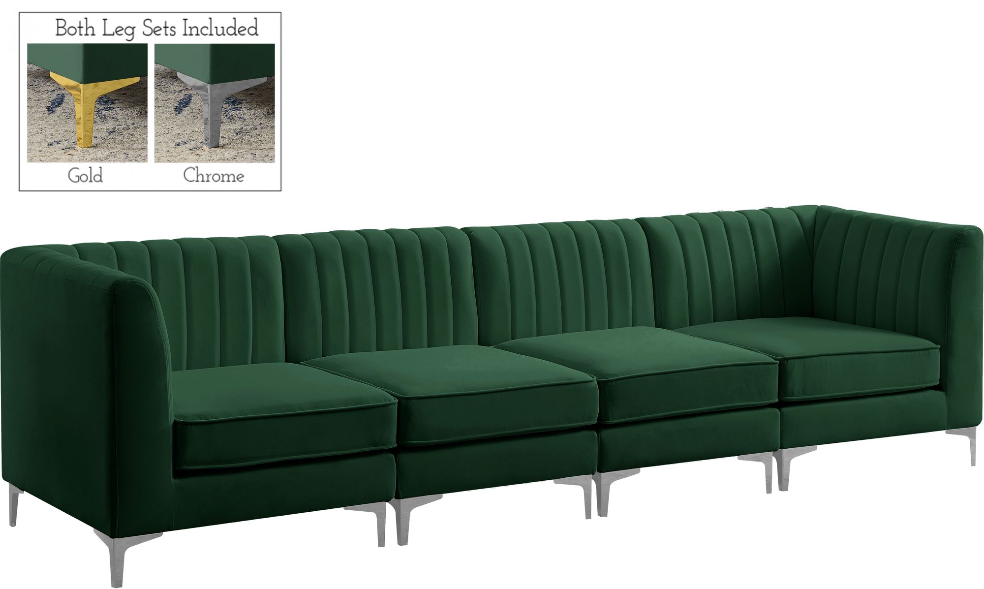 Alina 119" Velvet Modular Sofa