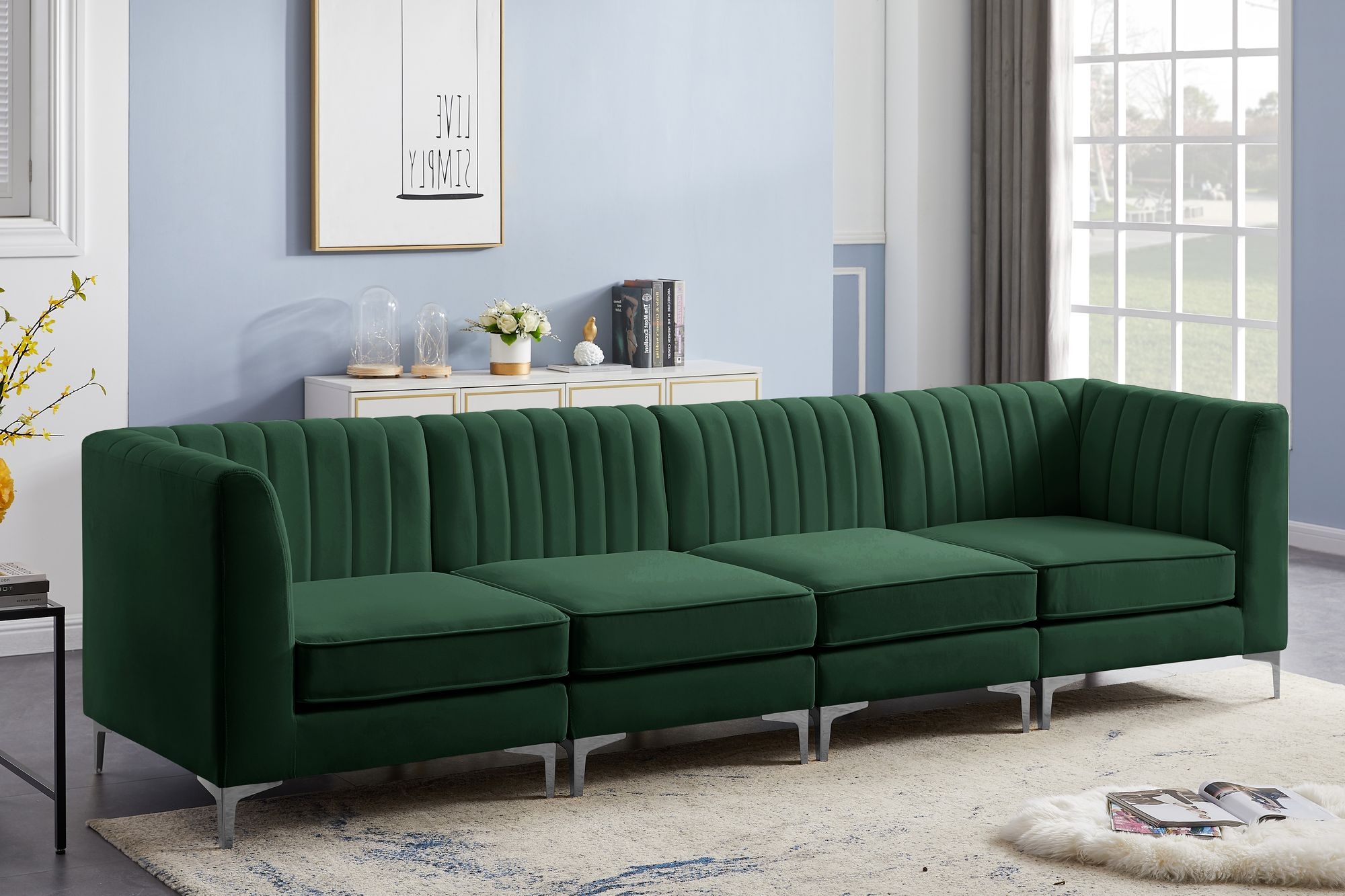 Alina 119" Velvet Modular Sofa