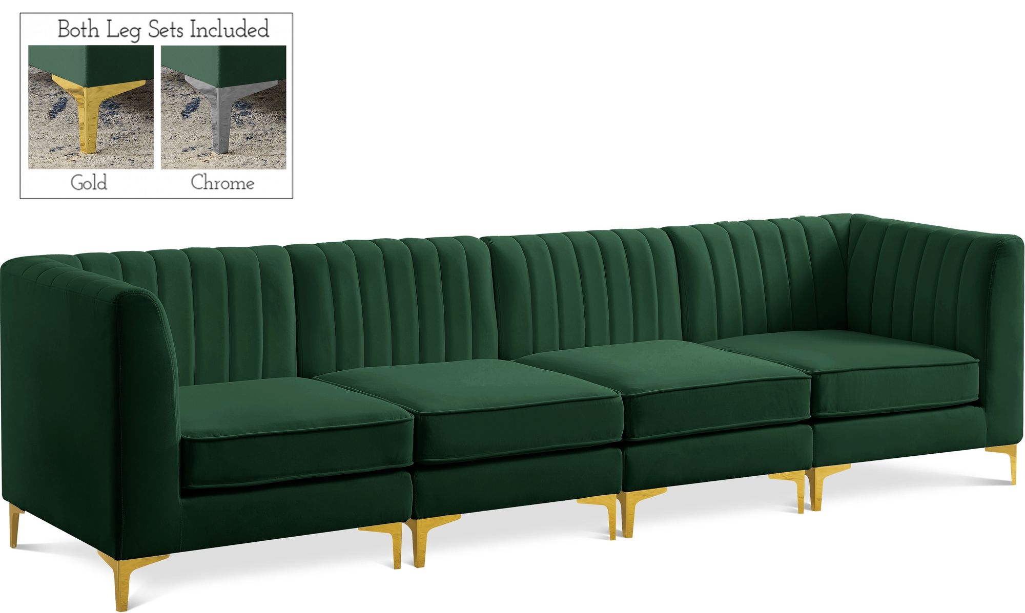 Alina 119" Velvet Modular Sofa