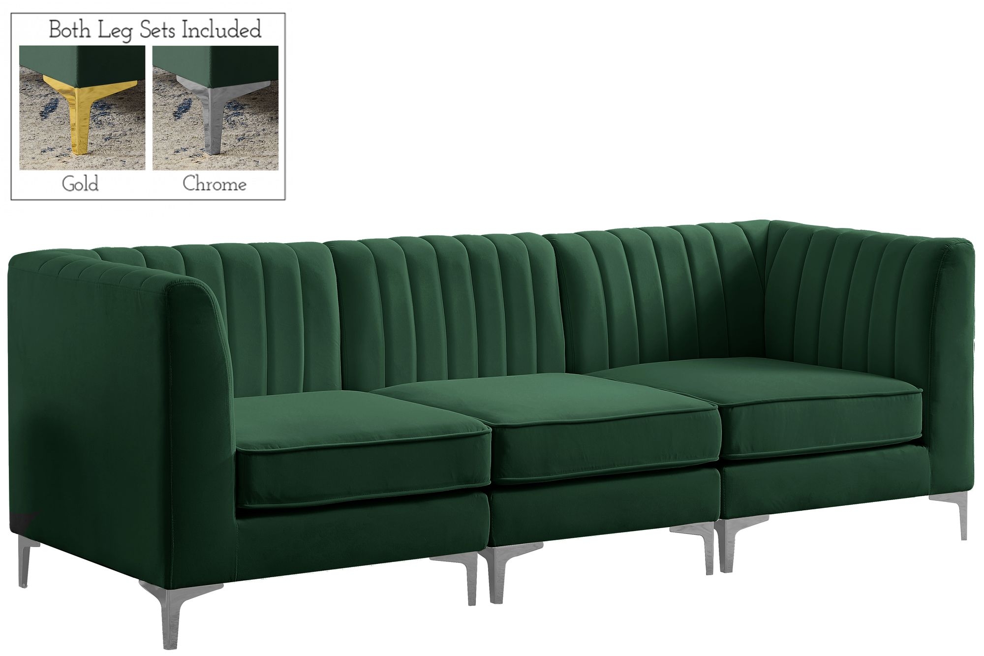 Alina 93" Velvet Modular Sofa