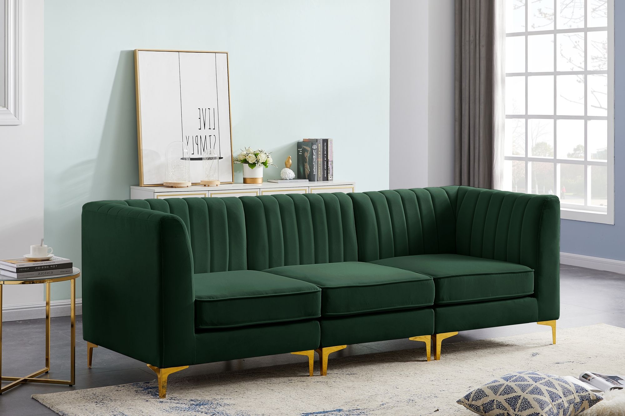 Alina 93" Velvet Modular Sofa
