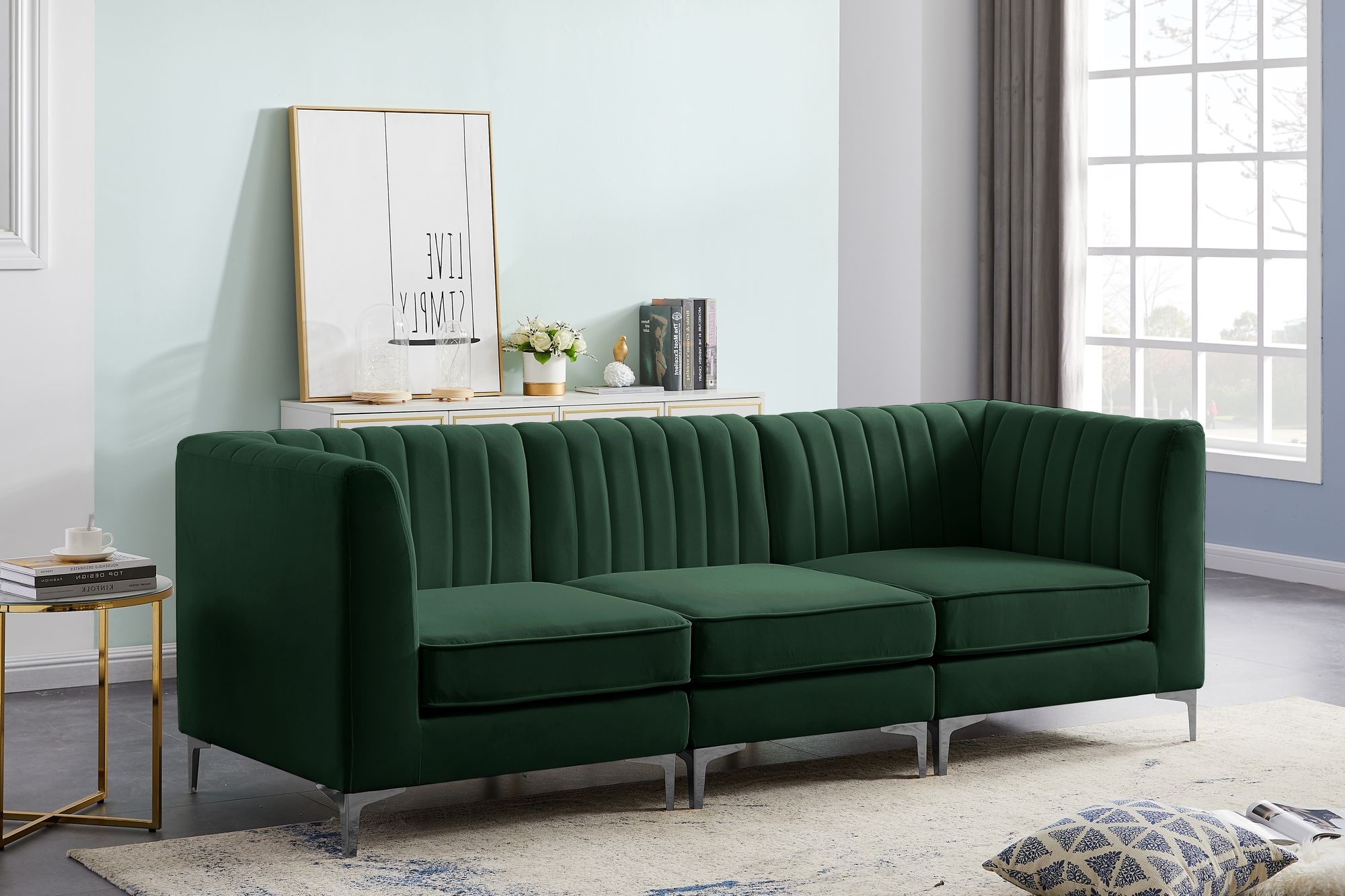 Alina 93" Velvet Modular Sofa