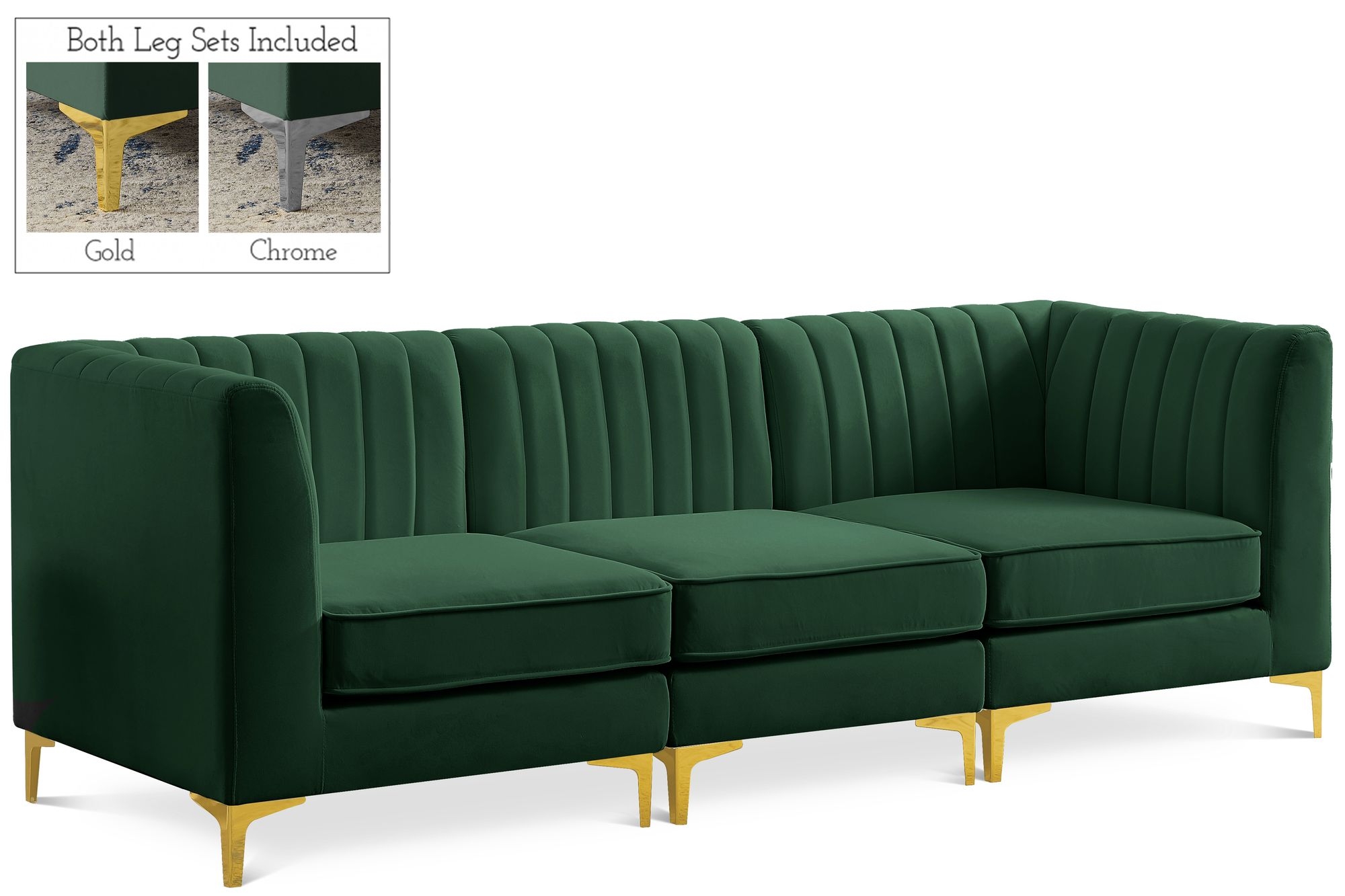 Alina 93" Velvet Modular Sofa