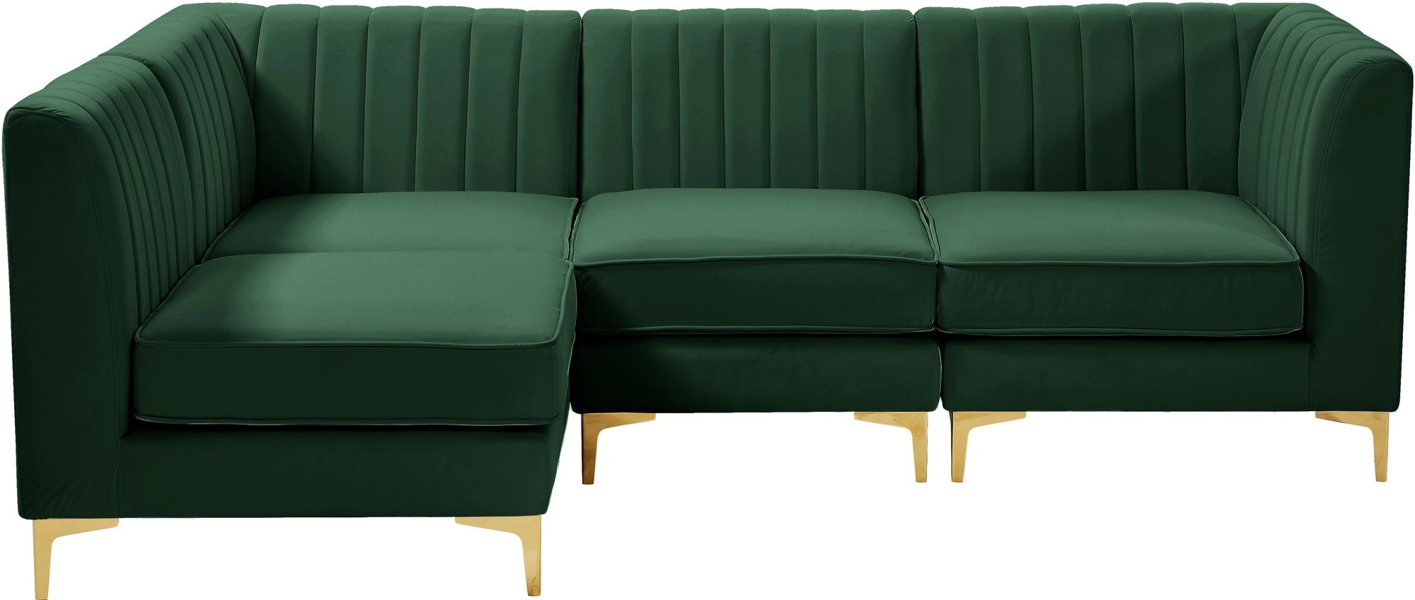 Alina 93" 4-Piece Velvet Modular Sectional