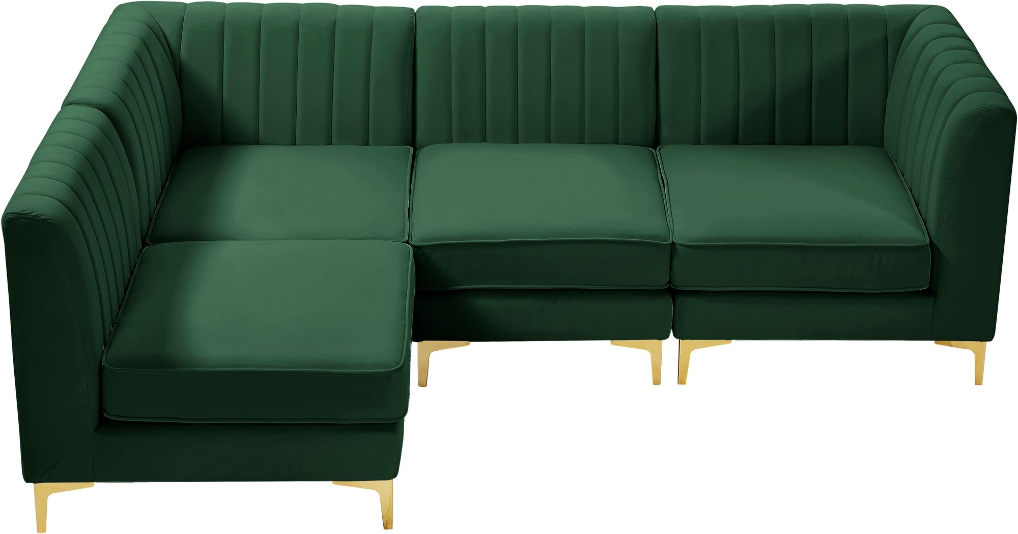 Alina 93" 4-Piece Velvet Modular Sectional