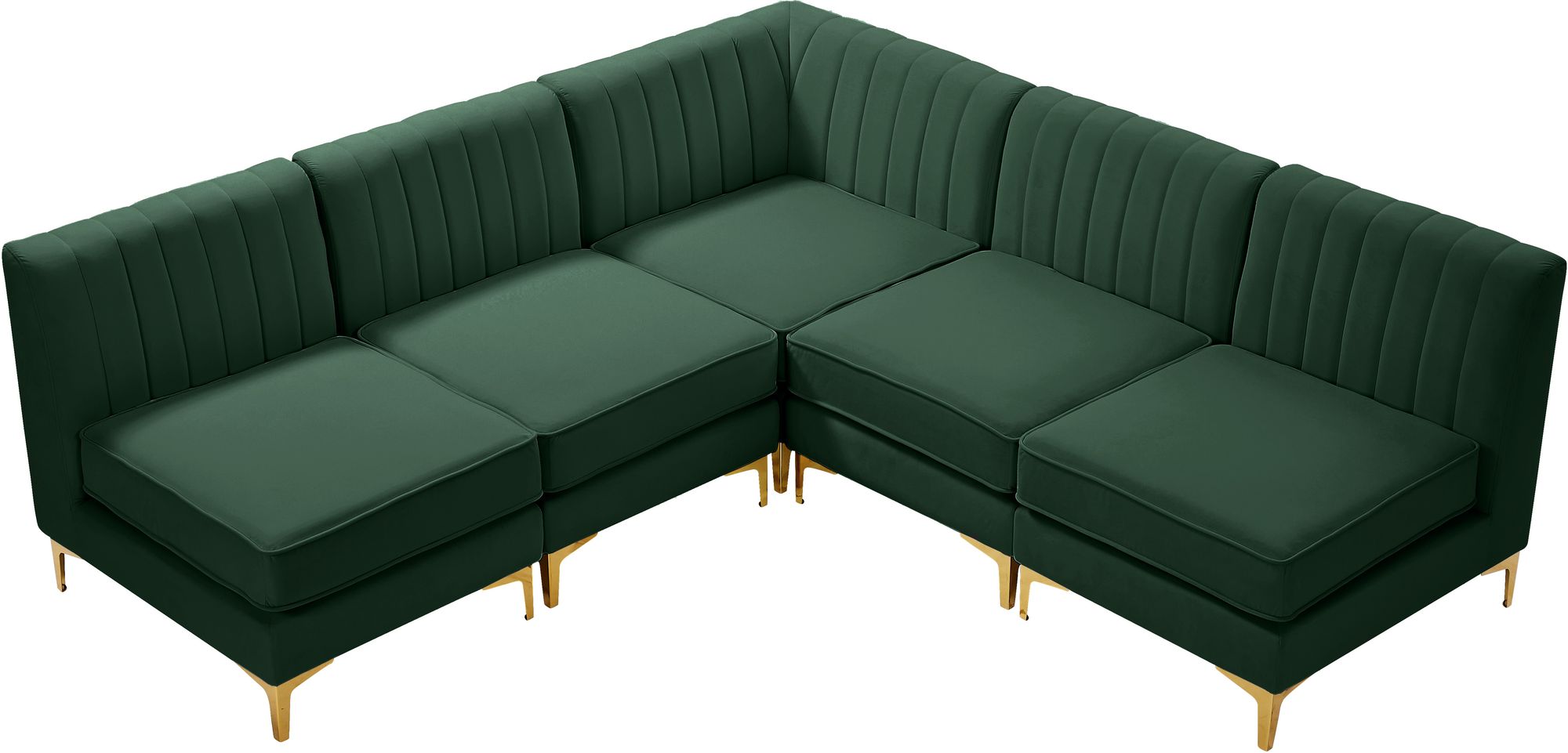 Alina 85.5" 5-Piece Velvet Modular Sectional