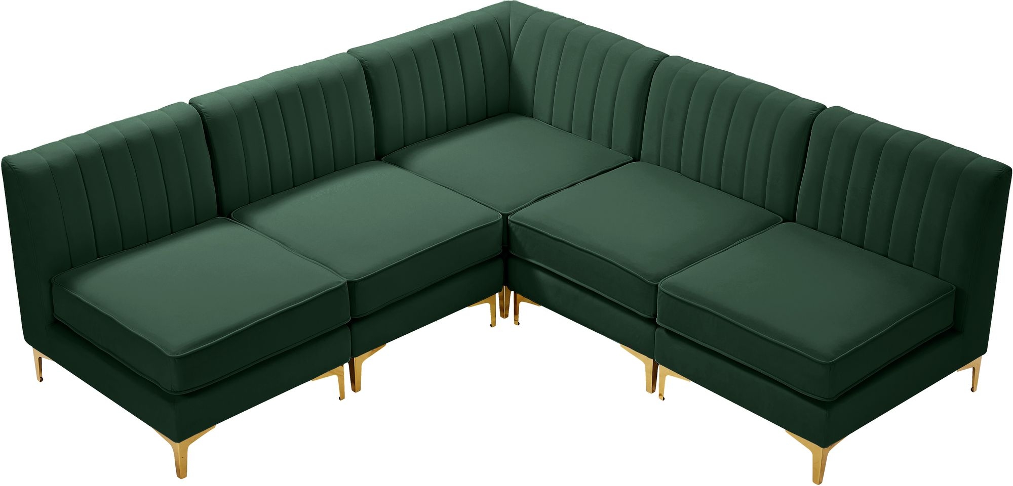 Alina 85.5" 5-Piece Velvet Modular Sectional