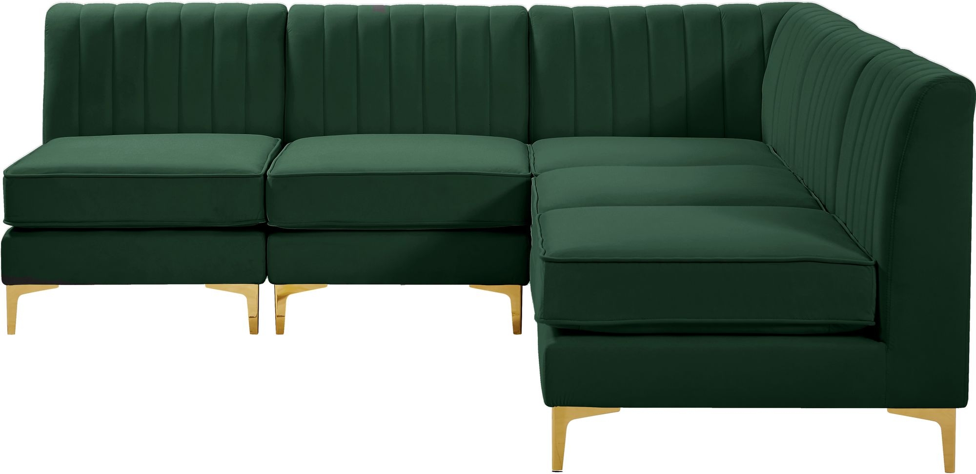 Alina 85.5" 5-Piece Velvet Modular Sectional