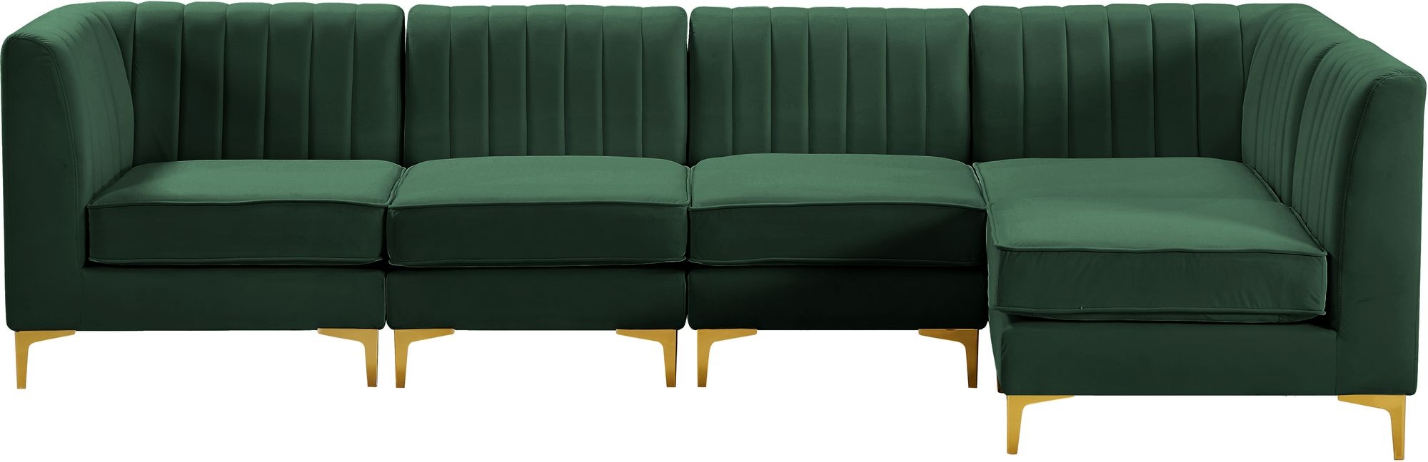 Alina 119" 5-Piece Velvet Modular Sectional