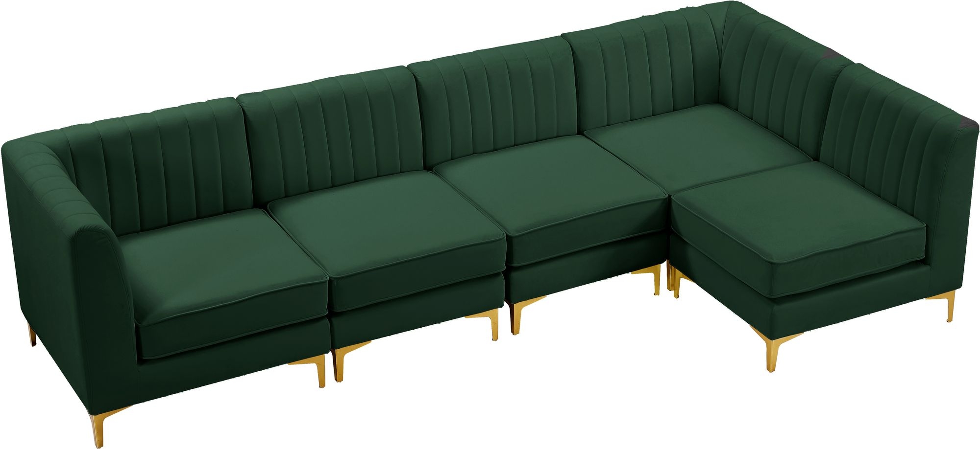 Alina 119" 5-Piece Velvet Modular Sectional