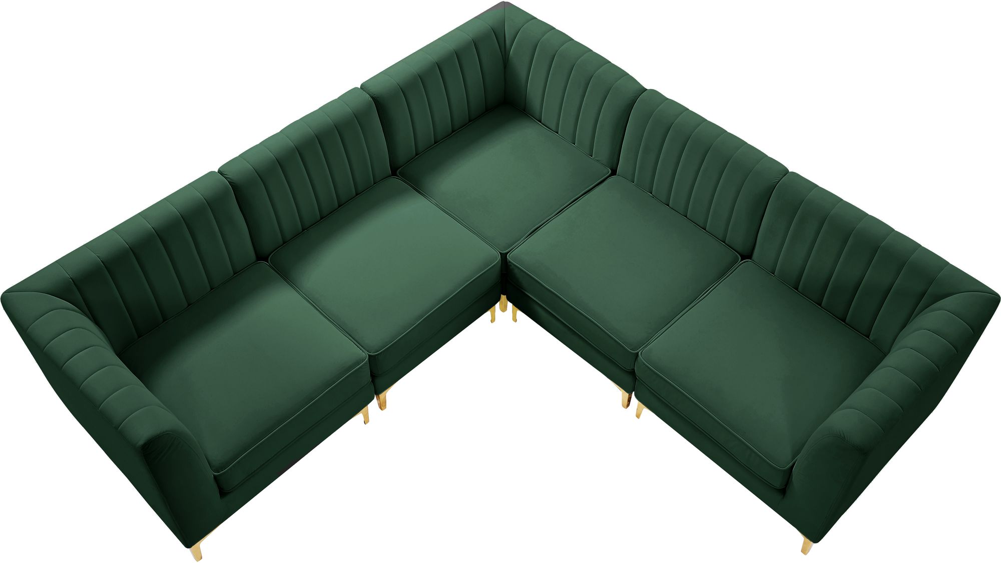 Alina 93" 5-Piece Velvet Modular Sectional
